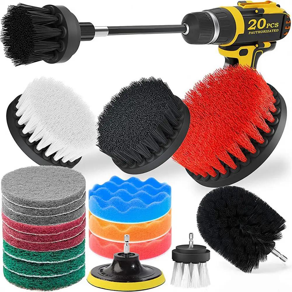 Premium Bristle Brush Convenient to Use Cleaning Brush Set Corrosion Resistant Car Cleaning Car Detailing Drill Brus